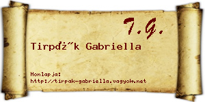 Tirpák Gabriella névjegykártya